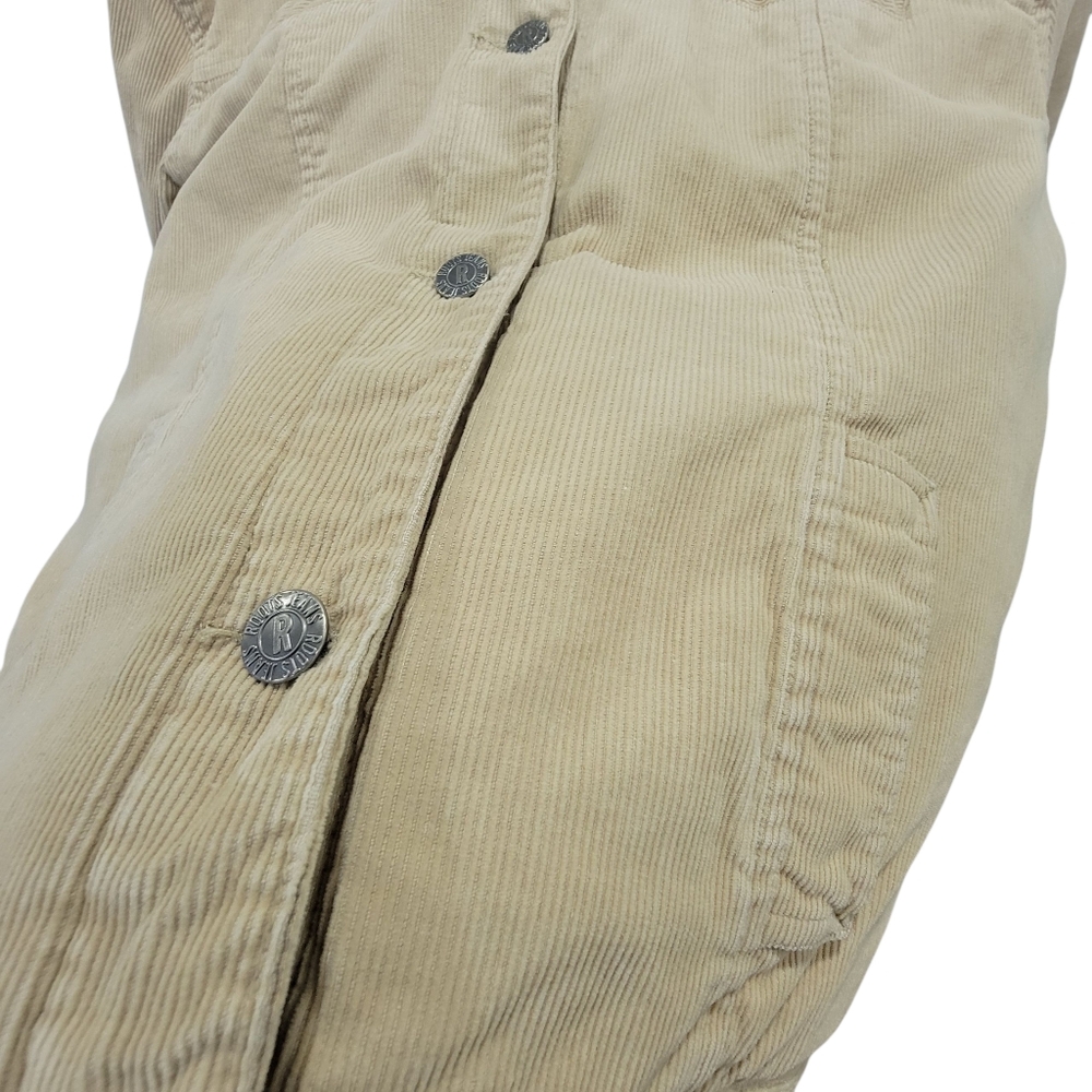 Roots 73 Corduroy Sherpa Collar Trucker Jacket Tan Quilted Lined Barn Women’s L - Picture 12 of 16